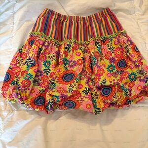Hanna Andersson Red Yellow Smocked Mini Skirt